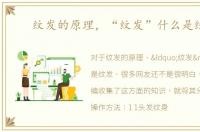 纹发的原理，“纹发”什么是纹发