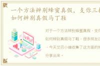 一个方法辨别蜂蜜真假，支你三招，教你如何辨别真假马丁鞋