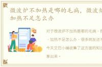 微波炉不加热是哪的毛病，微波炉不加热，加热不足怎么办