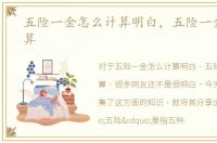 五险一金怎么计算明白，五险一金怎么计算