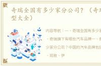 奇瑞全国有多少家分公司？（奇瑞系列车型大全）