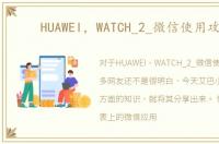 HUAWEI，WATCH_2_微信使用攻略