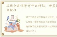 三线仓鼠怀孕有什么特征，仓鼠怀孕有什么特征