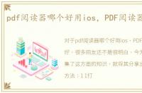 pdf阅读器哪个好用ios，PDF阅读器哪个好