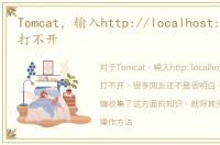 Tomcat，输入http://localhost:8080网页打不开
