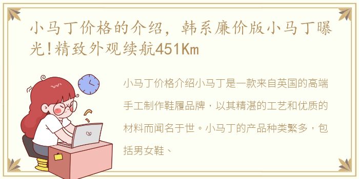 小马丁价格的介绍，韩系廉价版小马丁曝光!精致外观续航451Km