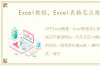 Excel教程，Excel表格怎么排版
