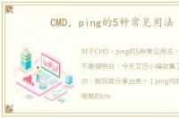 CMD，ping的5种常见用法