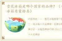 雪花冰箱是哪个国家的品牌？（十大名牌冰箱质量排名）