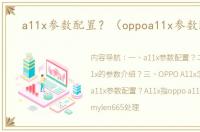 a11x参数配置？（oppoa11x参数配置）
