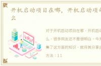 开机启动项目在哪，开机启动项命令是什么