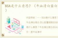 BSA是什么意思？（牛血清白蛋白实验报告）