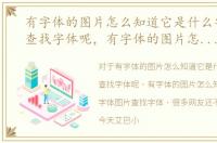 有字体的图片怎么知道它是什么字体图片查找字体呢，有字体的图片怎么知道它是什么字体图片查找字体