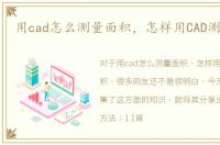 用cad怎么测量面积，怎样用CAD测量面积