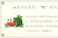 mc是什么意思，“MC”是什么