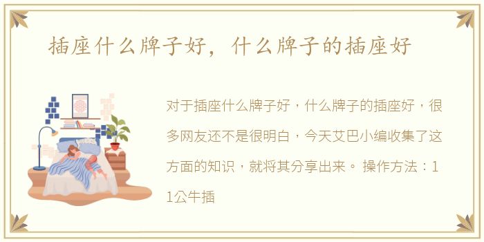 插座什么牌子好，什么牌子的插座好