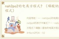 nah2po2的电离方程式？（磷酸钠的电离方程式）