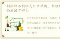 制冰机不制冰是什么原因，制冰机不制冰的原因有哪些