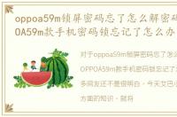 oppoa59m锁屏密码忘了怎么解密码锁，OPPOA59m款手机密码锁忘记了怎么办