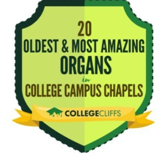College Cliffs列出了大学校园教堂中20个最古老最令人惊叹的管风琴
