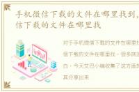 手机微信下载的文件在哪里找到，手机微信下载的文件在哪里找
