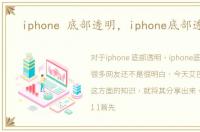 iphone 底部透明，iphone底部透明化