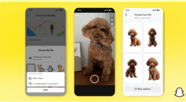 Snapchat最新的付费福利是你宠物的AI Bitmoji