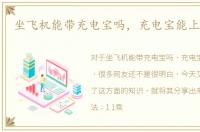 坐飞机能带充电宝吗，充电宝能上飞机吗