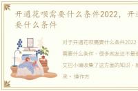 开通花呗需要什么条件2022，开通花呗需要什么条件