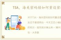 TSA，海关密码锁如何重设密码