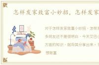 怎样发家致富小妙招，怎样发家致富