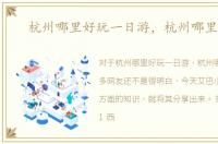 杭州哪里好玩一日游，杭州哪里好玩