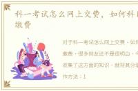 科一考试怎么网上交费，如何科目一网上缴费
