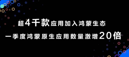 华为透露HarmonyOS原生应用程序突破4000个大关