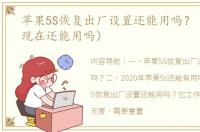 苹果5S恢复出厂设置还能用吗？（苹果5s现在还能用吗）