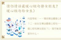 情侣情话最暖心短句撩女朋友？（情话最暖心短句给女生）