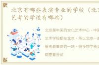 北京有哪些表演专业的学校（北京学表演艺考的学校有哪些）