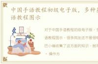 中国手语教程初级电子版，多种基本的手语教程图示
