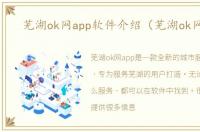 芜湖ok网app软件介绍（芜湖ok网app）