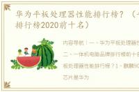 华为平板处理器性能排行榜？（平板电脑排行榜2020前十名）