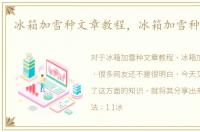 冰箱加雪种文章教程，冰箱加雪种怎么加