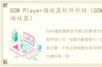 GOM Player播放器软件介绍（GOM Player播放器）