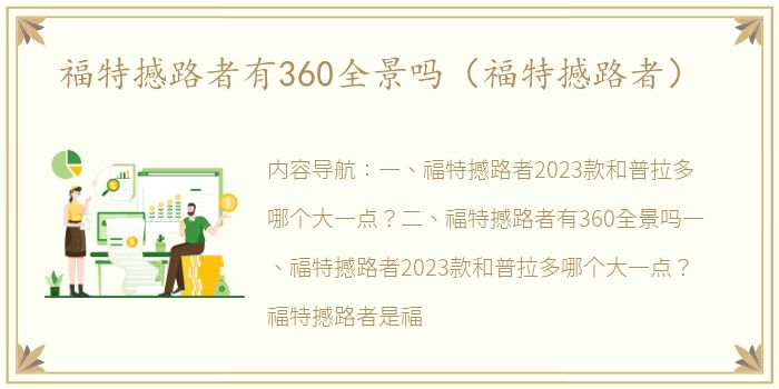 福特撼路者有360全景吗（福特撼路者）