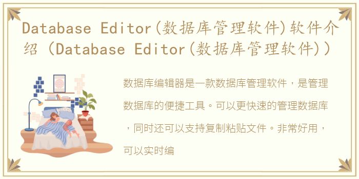 Database Editor(数据库管理软件)软件介绍（Database Editor(数据库管理软件)）