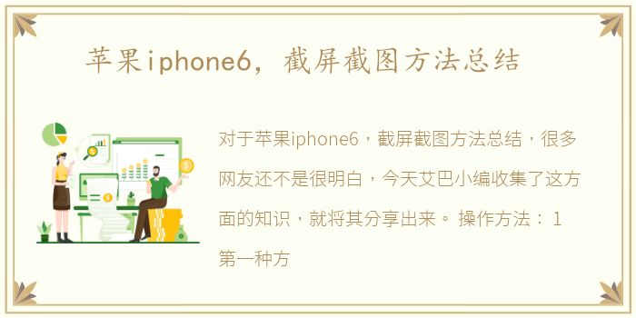 苹果iphone6，截屏截图方法总结