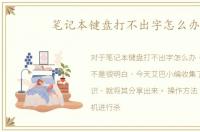 笔记本键盘打不出字怎么办