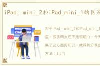 iPad，mini_2和iPad_mini_1的区别在哪里