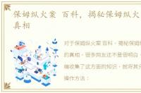 保姆纵火案 百科，揭秘保姆纵火案背后的真相