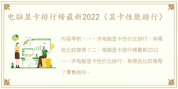 电脑显卡排行榜最新2022（显卡性能排行）