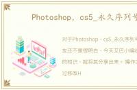 Photoshop，cs5_永久序列号